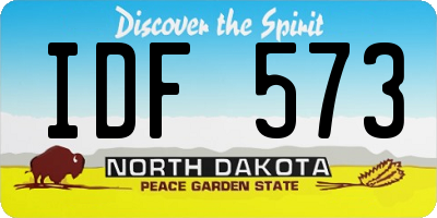 ND license plate IDF573