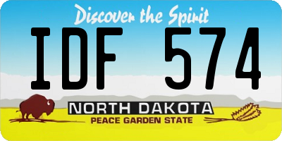 ND license plate IDF574