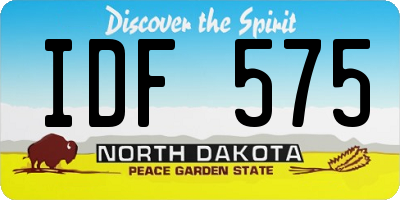 ND license plate IDF575