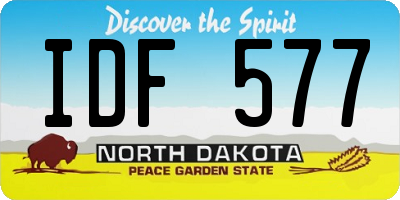 ND license plate IDF577