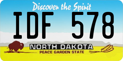 ND license plate IDF578