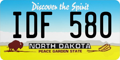 ND license plate IDF580