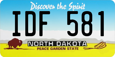ND license plate IDF581