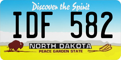 ND license plate IDF582