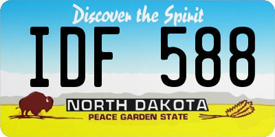ND license plate IDF588