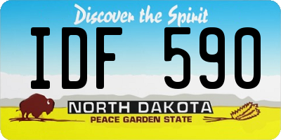 ND license plate IDF590
