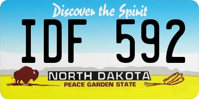 ND license plate IDF592