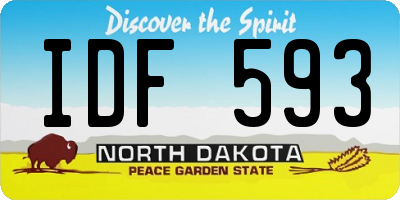ND license plate IDF593