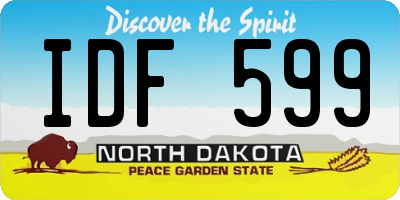 ND license plate IDF599