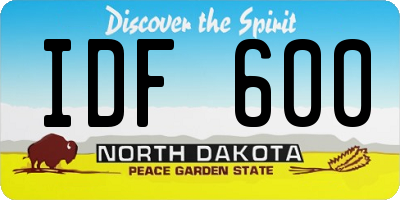 ND license plate IDF600