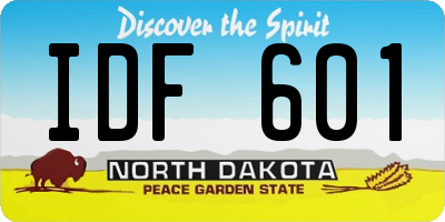 ND license plate IDF601