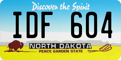 ND license plate IDF604