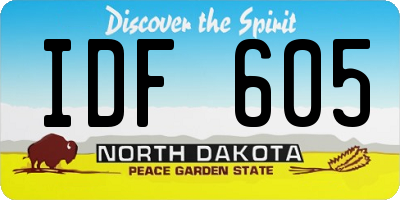 ND license plate IDF605