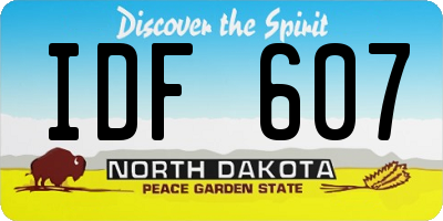 ND license plate IDF607