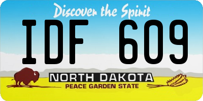 ND license plate IDF609