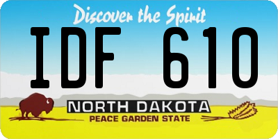 ND license plate IDF610