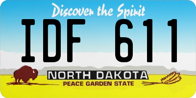 ND license plate IDF611
