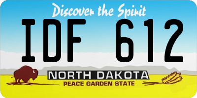 ND license plate IDF612