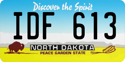 ND license plate IDF613