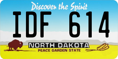 ND license plate IDF614