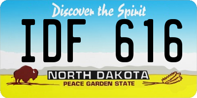 ND license plate IDF616