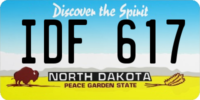 ND license plate IDF617