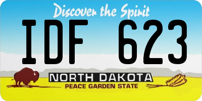 ND license plate IDF623