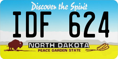 ND license plate IDF624