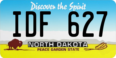 ND license plate IDF627