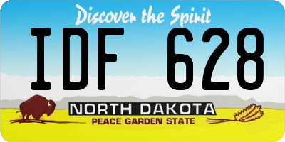 ND license plate IDF628