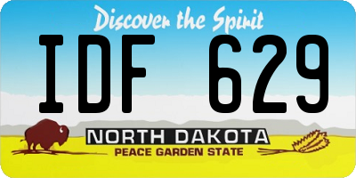 ND license plate IDF629
