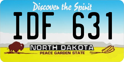 ND license plate IDF631