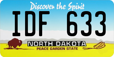 ND license plate IDF633