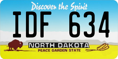 ND license plate IDF634