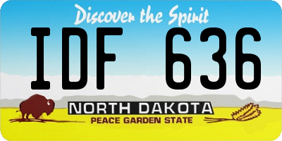 ND license plate IDF636