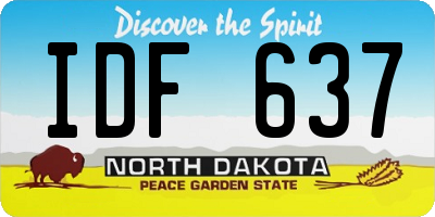 ND license plate IDF637