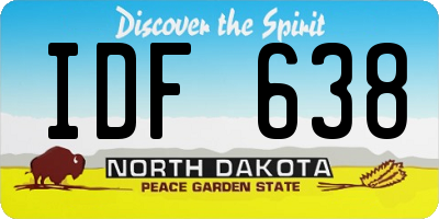 ND license plate IDF638