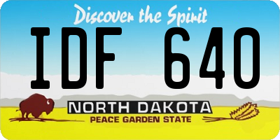 ND license plate IDF640