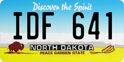 ND license plate IDF641