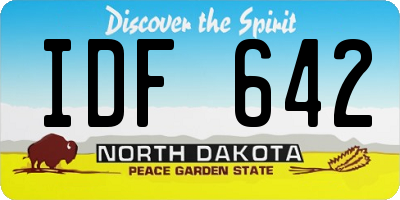 ND license plate IDF642