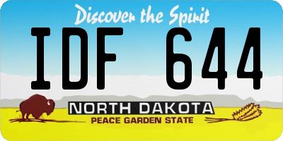 ND license plate IDF644