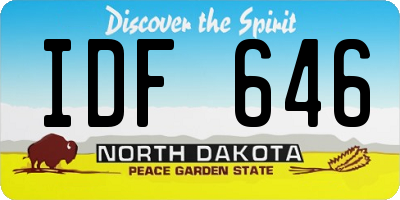 ND license plate IDF646
