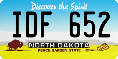 ND license plate IDF652