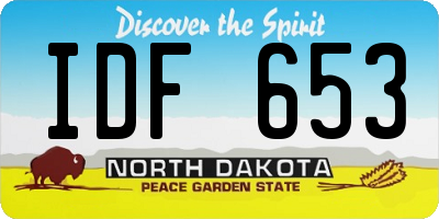 ND license plate IDF653