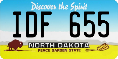 ND license plate IDF655