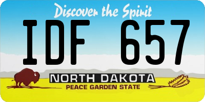 ND license plate IDF657
