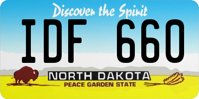 ND license plate IDF660