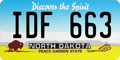 ND license plate IDF663
