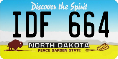 ND license plate IDF664