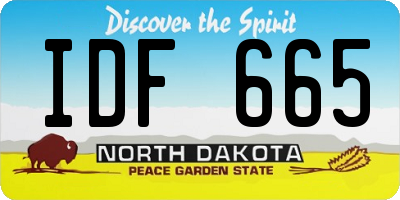 ND license plate IDF665